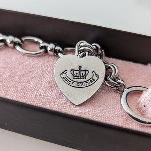 Juicy Couture New Heart Charm Rolo Link Bracelet